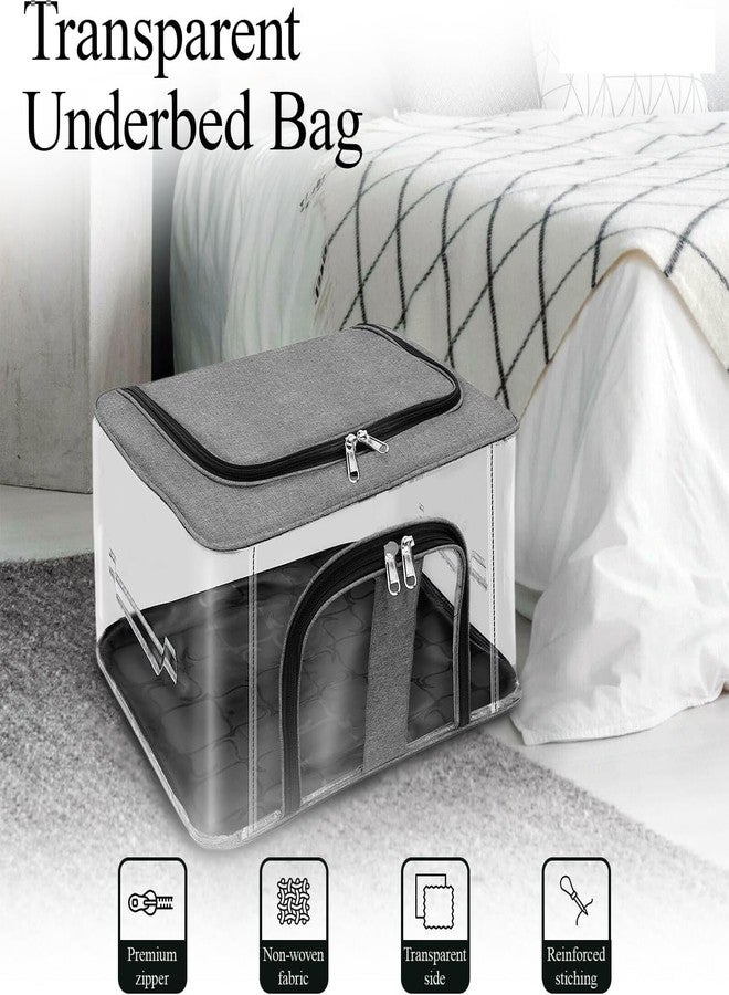 Suicune 1 Piece Non Woven Fabric Saree Cover/Clothes Organiser for Wardrobe Set with Transparent Window, Extra Large (Transparent) - Image 3