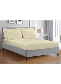 Cannon 3-Piece Soft and Breathable Cotton King Fitted Bedsheet Set Ivory 6 x 30 x 25 cm CN K3PCFTDS-IVRD 