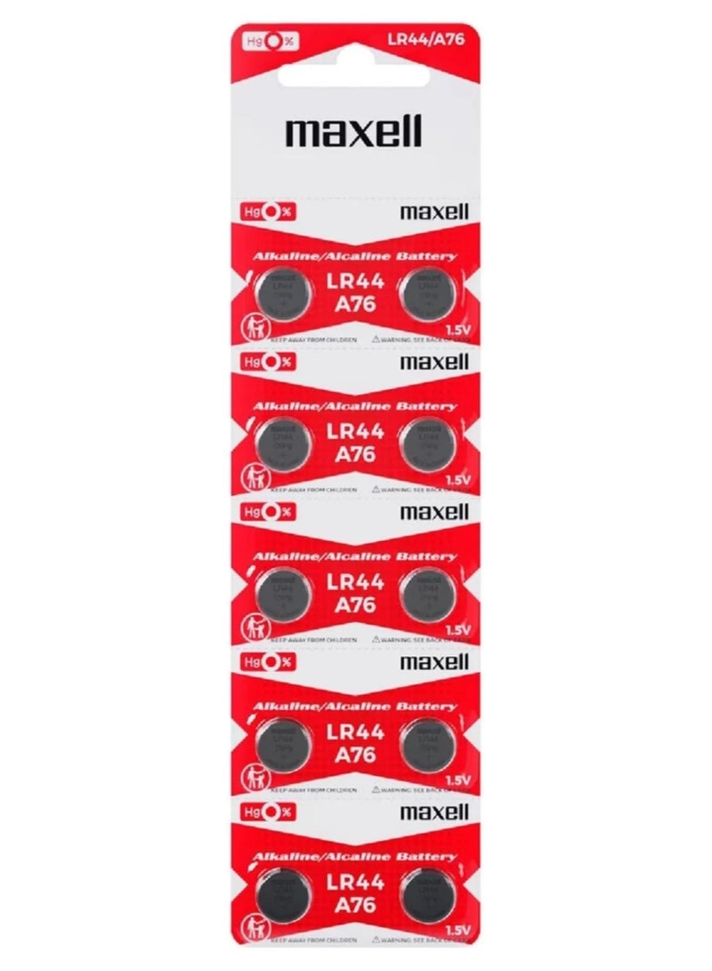 Maxell LR44 A76- Pack of 10