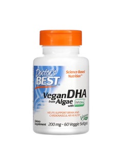 Doctor's Best Vegan DHA from Algae with Lifes DHA 200 mg 60 Veggie Softgels  - Image 1