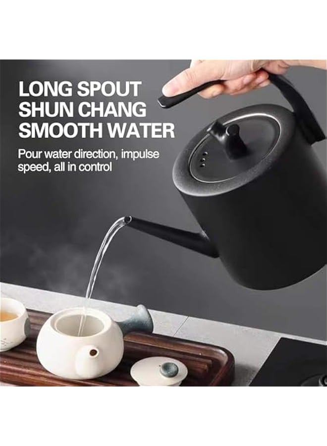 TRASSLE 1000ml Electric Gooseneck Kettle, Smart Electric Kettle Hand Brew Coffee Pot with 7 Temperature Control Presets, Stainless Steel Long Mouth Kettle, 1500W Quick Heating  - Image 3