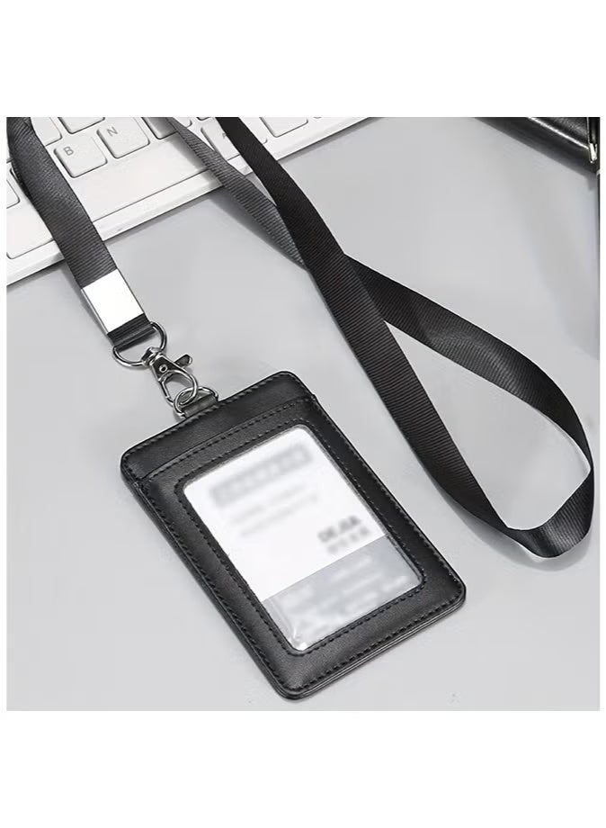حامل بطاقة هوية مكون من قطعتين مع حزام رقبة قابل للفصل ومشبك بكرة شارة قابل للسحب - Image 2