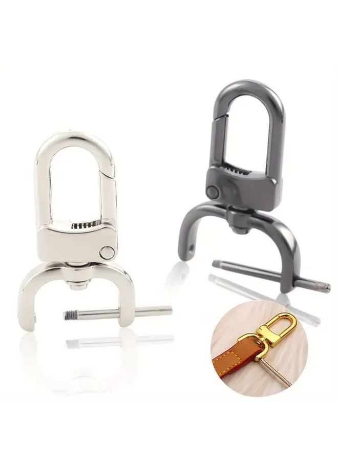 2pcs 20mm Gunmetal Snap Hook Clasps 360 Rotating Swivel Lock Adjustable Screw Hook - Image 2