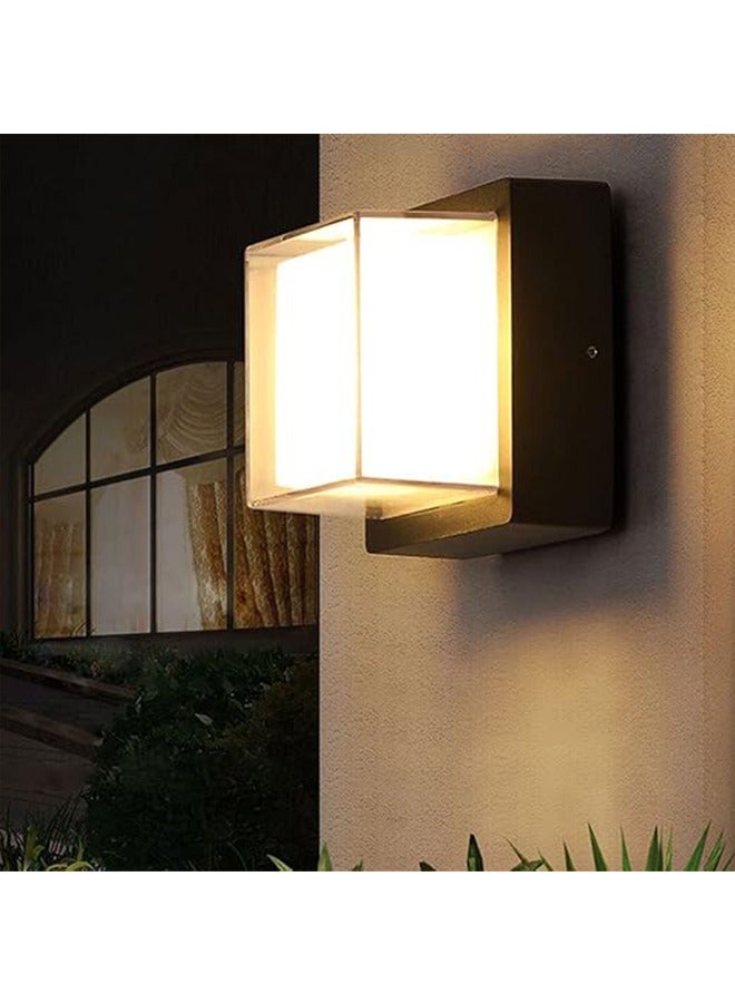 XiuWoo 1-Pack Outdoor Ceiling Light IP65 Outdoor Cube PC Wall Washer LED Frosted Decorative Wall Light Suitable for Doors, Balconies, Courtyards, Exterior Walls Outdoor (Warm Light) - Image 3
