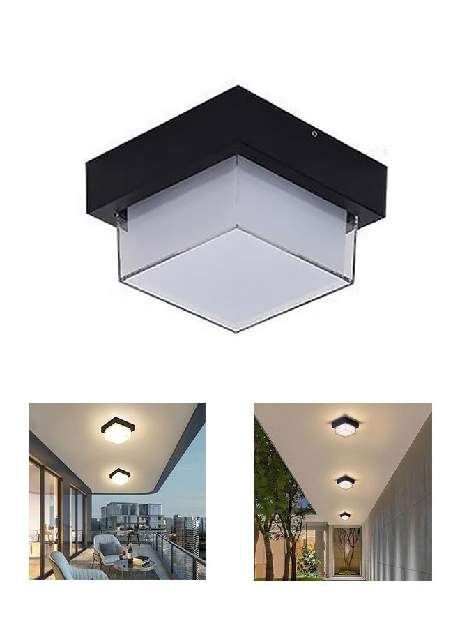 XiuWoo 1-Pack Outdoor Ceiling Light IP65 Outdoor Cube PC Wall Washer LED Frosted Decorative Wall Light Suitable for Doors, Balconies, Courtyards, Exterior Walls Outdoor (Warm Light) - Image 2