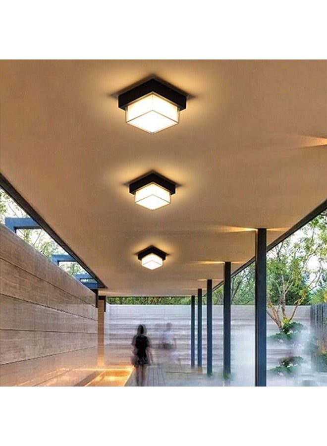 XiuWoo 1-Pack Outdoor Ceiling Light IP65 Outdoor Cube PC Wall Washer LED Frosted Decorative Wall Light Suitable for Doors, Balconies, Courtyards, Exterior Walls Outdoor (Warm Light) - Image 4