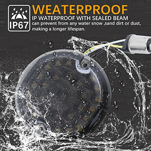 Rich Choices 3-1/4 Inch Led Motorcycle Turn Signal Flat Smoke Lens 1157 Base Amber Lamp Compatible with Harley Road Glide Road King Softail Ultra Classic Ultra Limited Electra Glide - Image 3