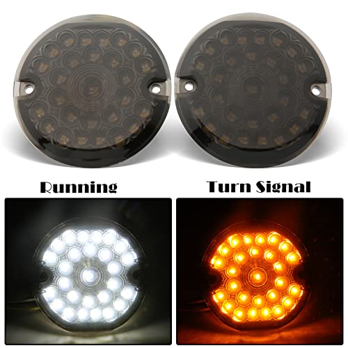 Rich Choices 3-1/4 Inch Led Motorcycle Turn Signal Flat Smoke Lens 1157 Base Amber Lamp Compatible with Harley Road Glide Road King Softail Ultra Classic Ultra Limited Electra Glide - Image 2