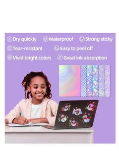 Generic 24 Sheets Holographic Sticker Paper Printable A4 Sticker Self Adhesive Holographic Stickers Paper Waterproof Transparent Film 6 Styles Patterns for Inkjet Laser Printers  - Image 2