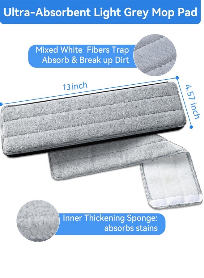POPMOP 5 Pack Replacement Pads, Compatible with POPMOP Mop and Bucket Set - Microfiber Flat Mop Pads for All 13" X 4.9" Squeeze Flat Floor Mop - Washable Pads Replacement - Image 3