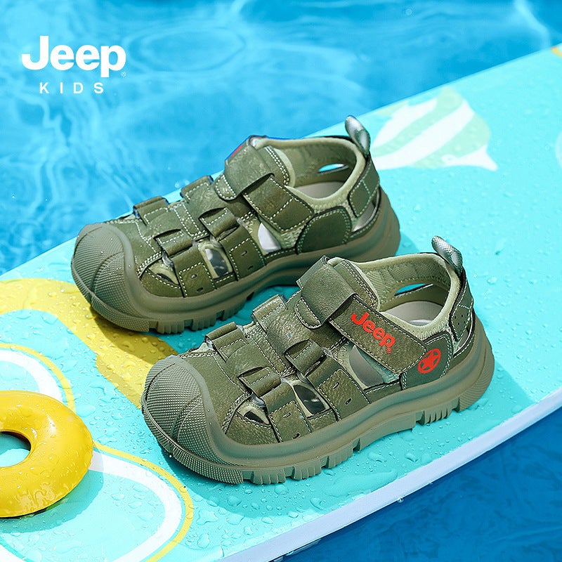 Jeep Boys' Shoes New Sandals Closed-Toe Non-Slip Summer Beach Shoes Girls' Baby Lightweight Children'S Shoes - Image 1