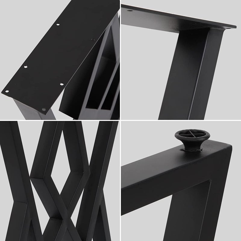 PRAMUKH FASHION PRAMUKH FASHION Modern Heavy Duty Tall Black Metal Iron Desk Legs Rise Bench Furniture Legs for Coffee Table Dining Legs Pack of 2  - Image 2