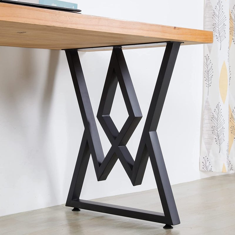 PRAMUKH FASHION PRAMUKH FASHION Modern Heavy Duty Tall Black Metal Iron Desk Legs Rise Bench Furniture Legs for Coffee Table Dining Legs Pack of 2  - Image 3