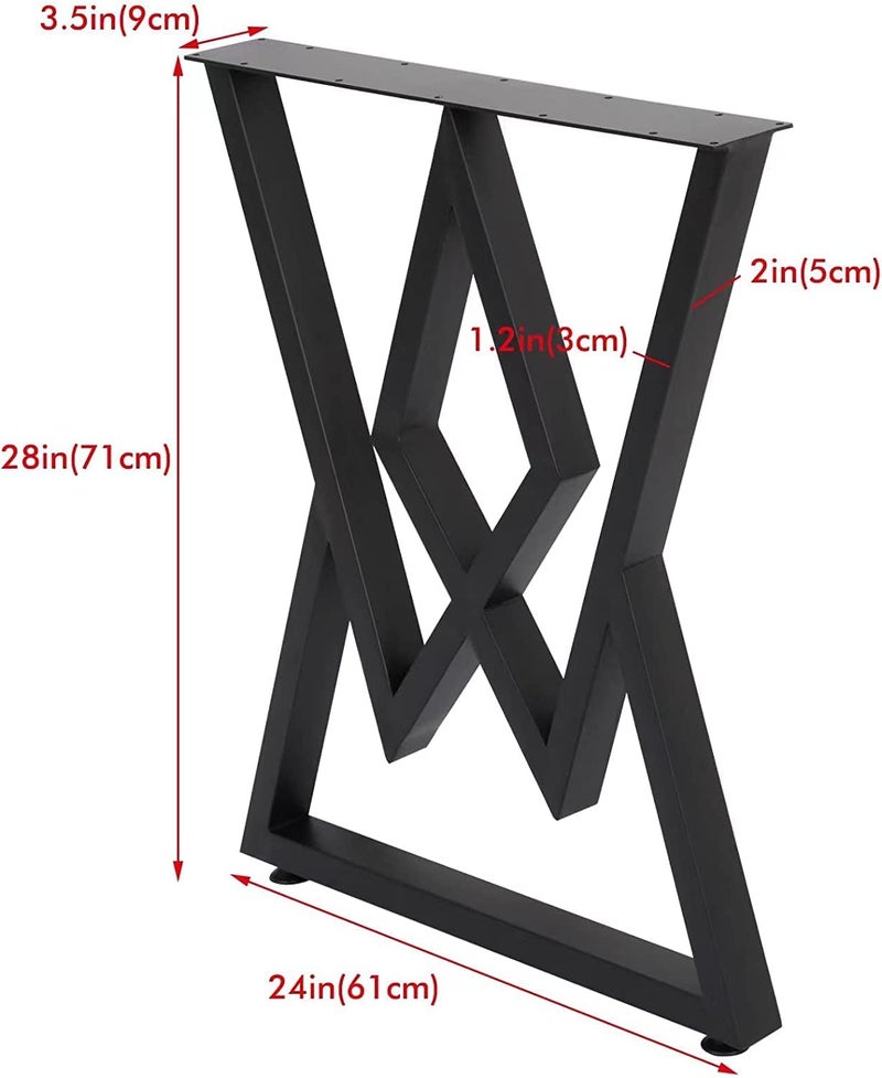PRAMUKH FASHION PRAMUKH FASHION Modern Heavy Duty Tall Black Metal Iron Desk Legs Rise Bench Furniture Legs for Coffee Table Dining Legs Pack of 2  - Image 4