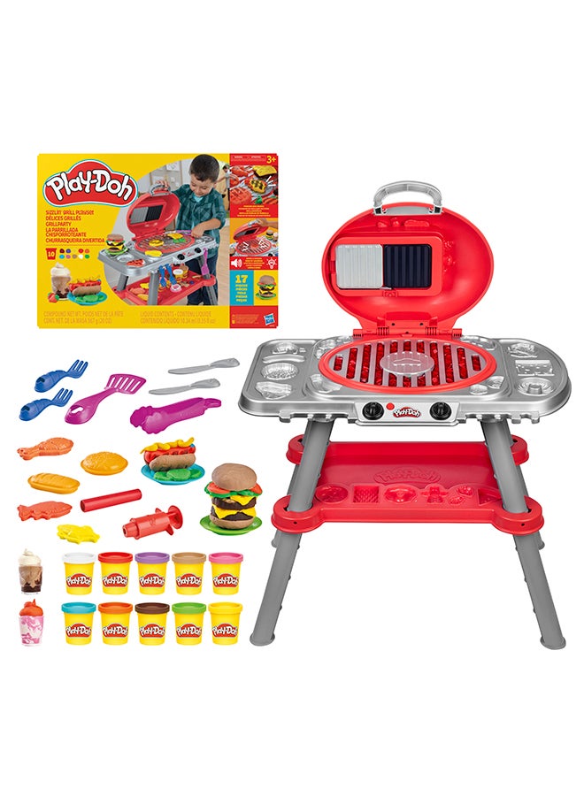 Play-Doh مجموعة ألعاب الشواء المتألقة مع الأضواء والأصوات، 17 ملحق، ألعاب الشواء للأولاد والبنات 3+، فنون وحرف الطعام، أحمر - Image 1