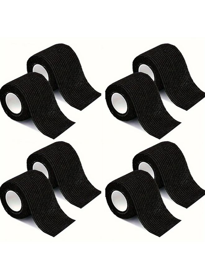 4 Rolls Breathable Self-Adherent Elastic Wrap Bandages 1 x 177 Inches Black - Image 1