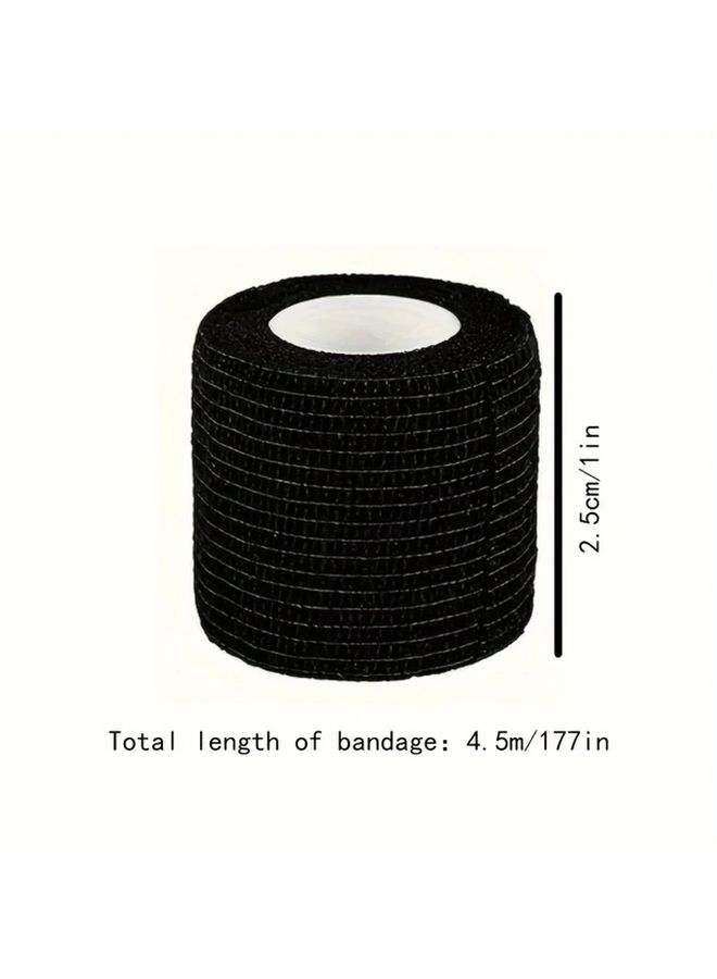 4 Rolls Breathable Self-Adherent Elastic Wrap Bandages 1 x 177 Inches Black - Image 2
