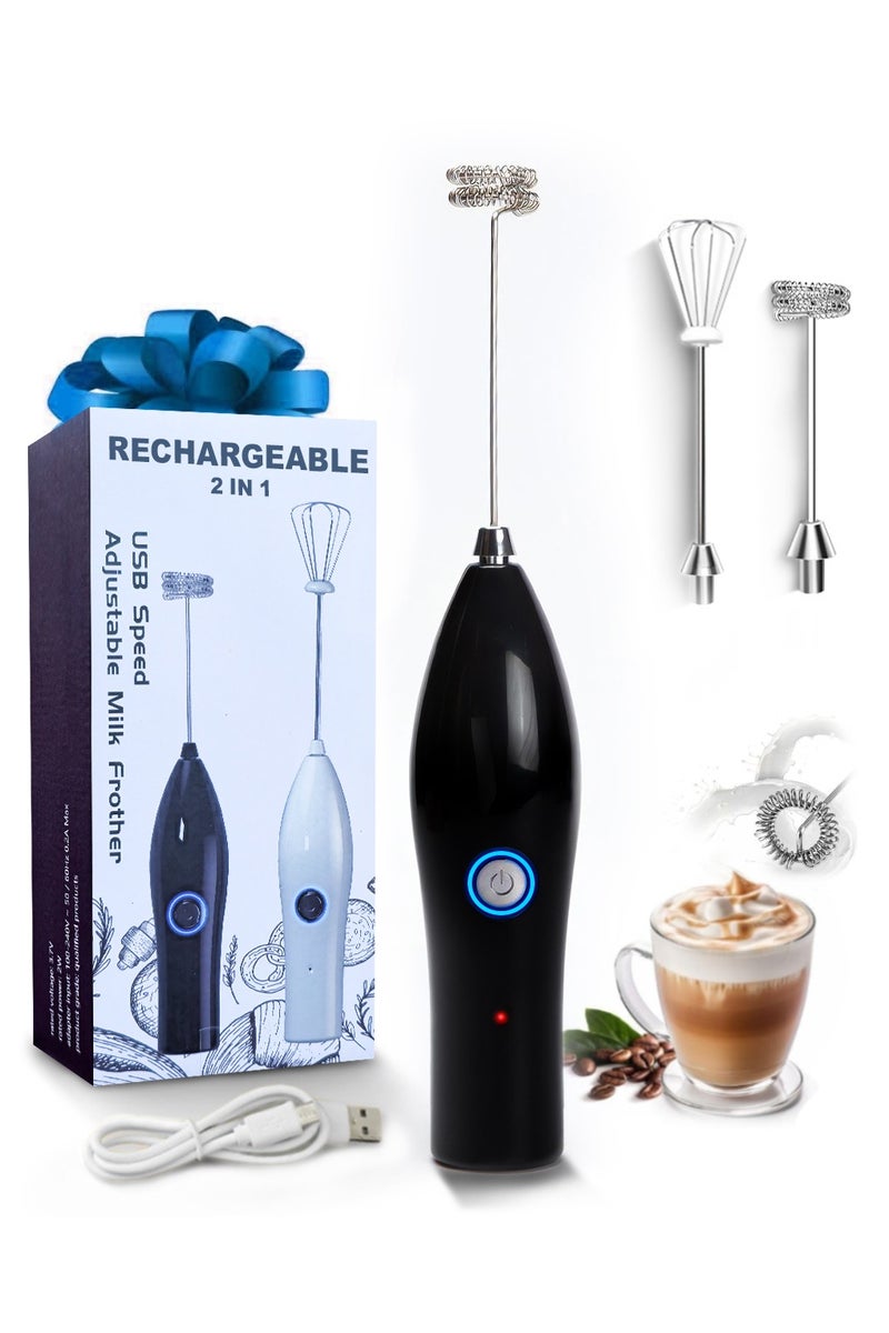 MARK STORE Powerfull Milk Frother & Egg Beater 2 in 1 rechargeable- ultra fast Handheld Drink Mixer - Electric Whisk Foam Maker for Coffee, Lattes, Cappuccino, Frappe, Matcha, Hot Chocolate & Coffee Creamer  - Image 1