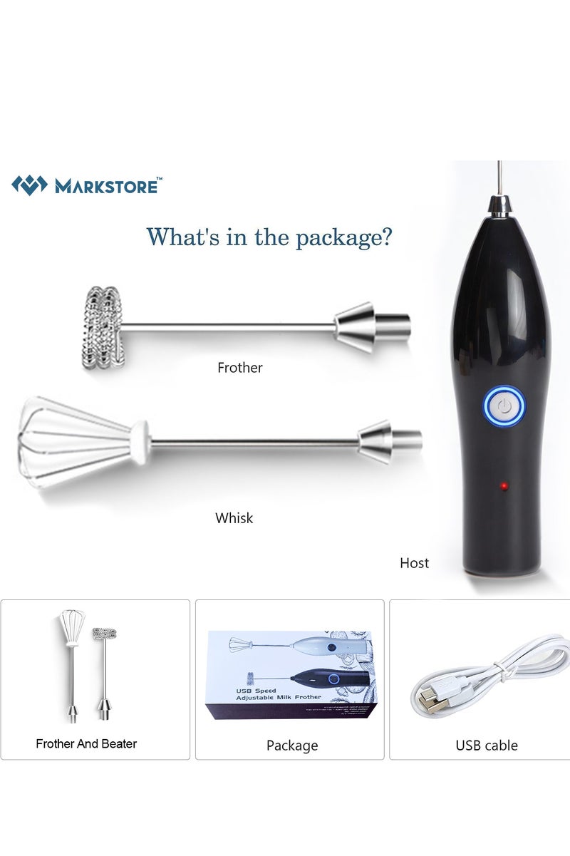 MARK STORE Powerfull Milk Frother & Egg Beater 2 in 1 rechargeable- ultra fast Handheld Drink Mixer - Electric Whisk Foam Maker for Coffee, Lattes, Cappuccino, Frappe, Matcha, Hot Chocolate & Coffee Creamer  - Image 4