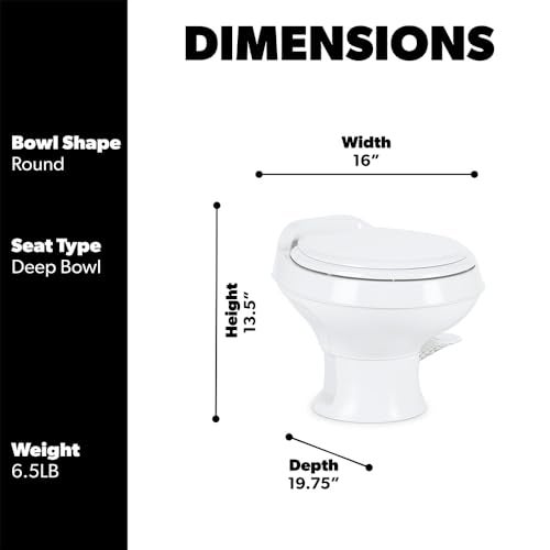 Dometic 301 Low Profile Toilet for RV, White - Image 2