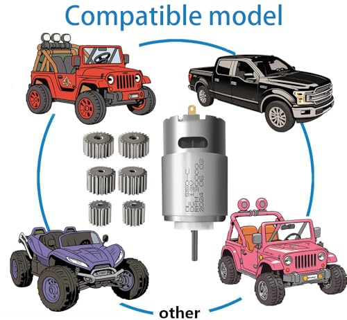 BUMPKAI 2PCS 24 Volt RS555 35000RPM HighSpeed 7R Motor 15T19T23T for Fisher Price Power Wheels Kids Ride On Car Motor Upgrade18V20V24V RS555 Motors for Kids Ride On Vehicals DIY Upgrade 15T19T23T - Image 5