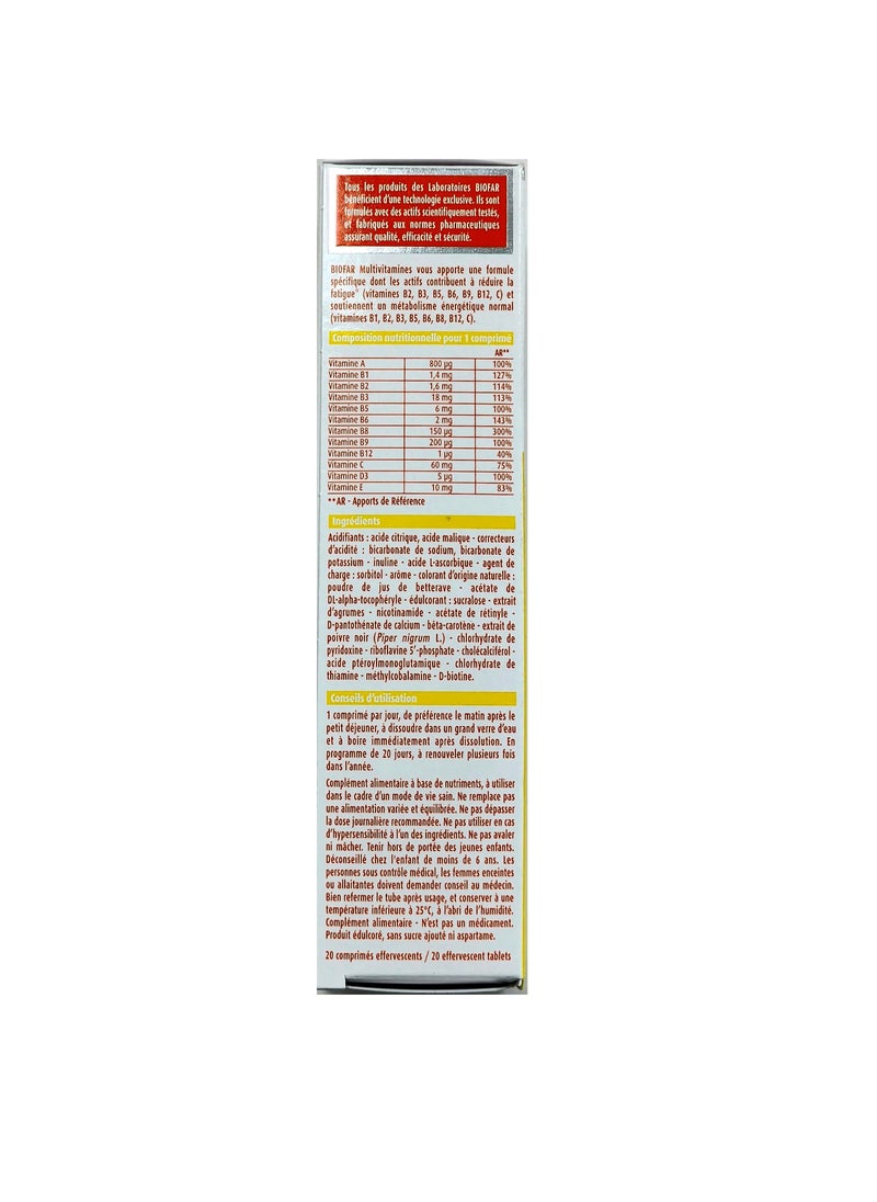 Biofar - Multivitamins Effervescent 20 Tablets - Image 1
