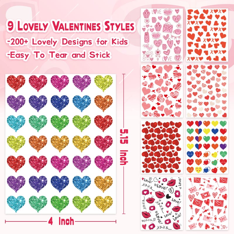 Linaye Valentines Heart Stickers For Kids - 3000Pcs Cute Valentines Day Stickers 72 Sheets Love Stickers For Cards Envelopes Craft Scrapbooking Valentine Day Party Supplies Favors For Girls Boys - Image 2