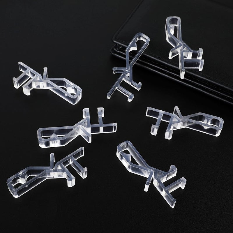Takngjd 12 PCS Hidden Channel Valance Clips, 1-7/8inch Clear Plastic Blinds Clips for Valance with a Groove in The Back - Image 2