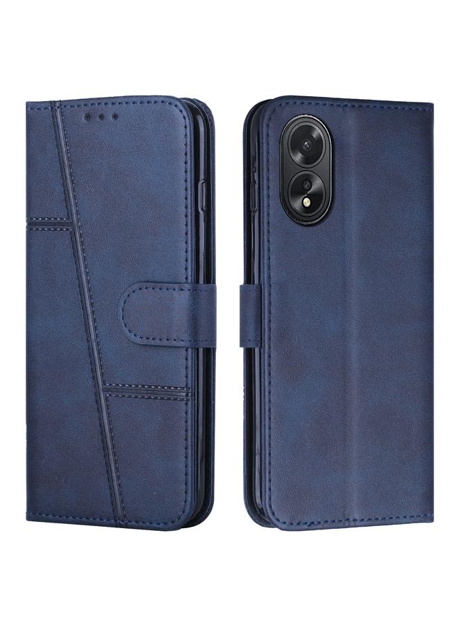 اس-توب جراب لهاتف OPPO A38 / A18 مصنوع من جلد العجل مع مشبك - Image 1