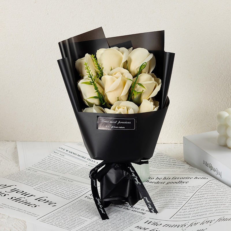 Ins Style Valentine'S Day Mother'S Day Gift 9 Roses Soap Flower Holiday Souvenir Simulated Rose Bouquet - Image 1