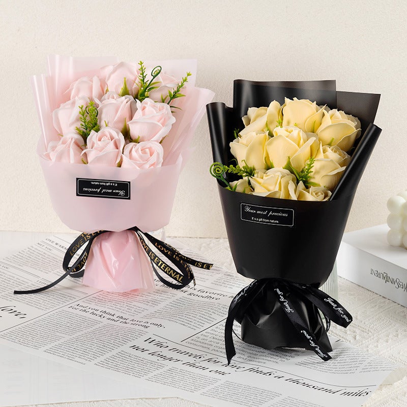 Ins Style Valentine'S Day Mother'S Day Gift 9 Roses Soap Flower Holiday Souvenir Simulated Rose Bouquet - Image 5