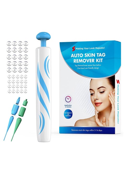 2 in 1 Skin Tag Remover Device Kits,for 2-8mm Tags,2 in 1 Skin Tag Remover Wart Removal with 40 Micro and Regular Skin Tag Bands