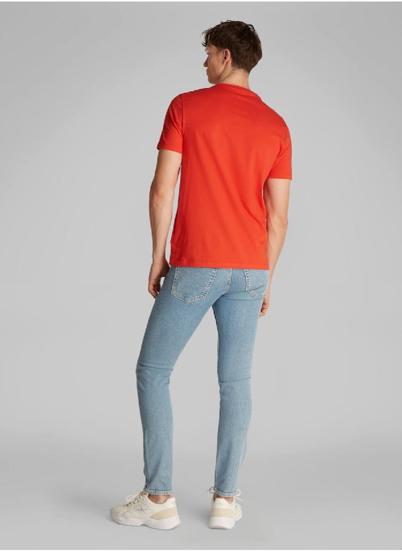 Calvin Klein Jeans Men's  Monogram T-Shirt - Cotton, Red  - Image 5