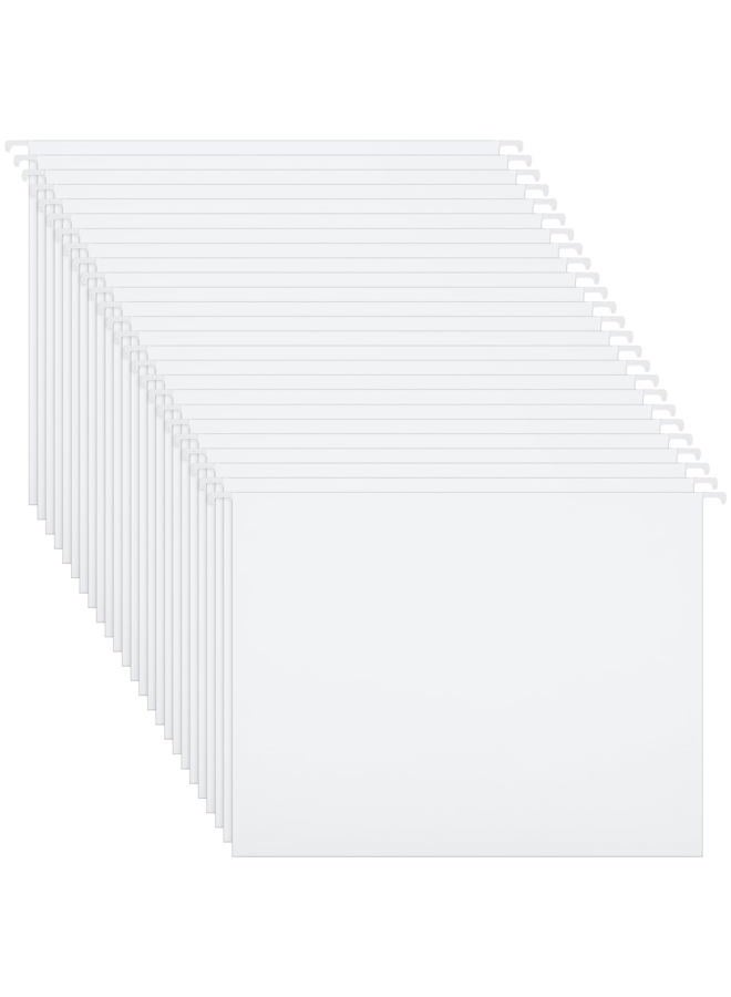 Tellingyou 25 Count White Hanging File Folders with Tabs, Letter Size, Reinforced Hanging Folders Organizer, Standard File Folders for Filing Cabinet Home File, Office, School Desktop File Storage - Image 1