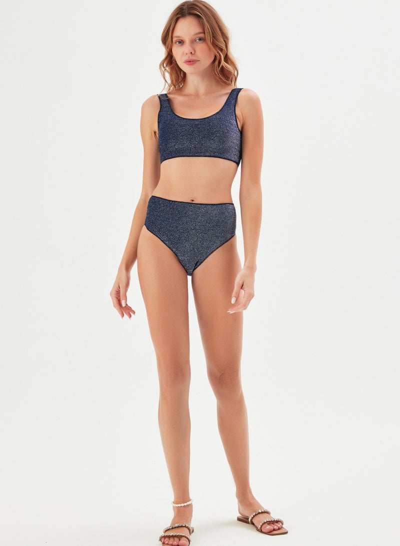 Peri Glitter High Rise Bikini Briefs Navy Blue - Image 4