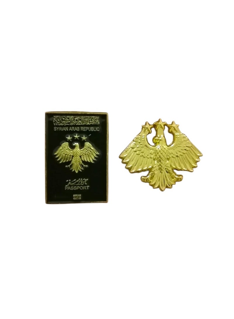 A sticker combining the Syrian golden eagle and passport, suitable for all types of mobile phones, two pieces. - Image 1