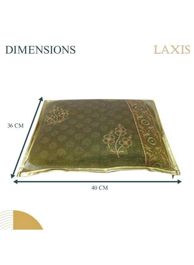 LAXIS HOMFIL Brand - Laxis Non-Woven Single Saree Bags Golden Colour, Transparent Saree Covers With Zip, Saree Covers For Storage, Wardrobe Organiser, Size-36x42x2CM (Pack of 30) - Image 2