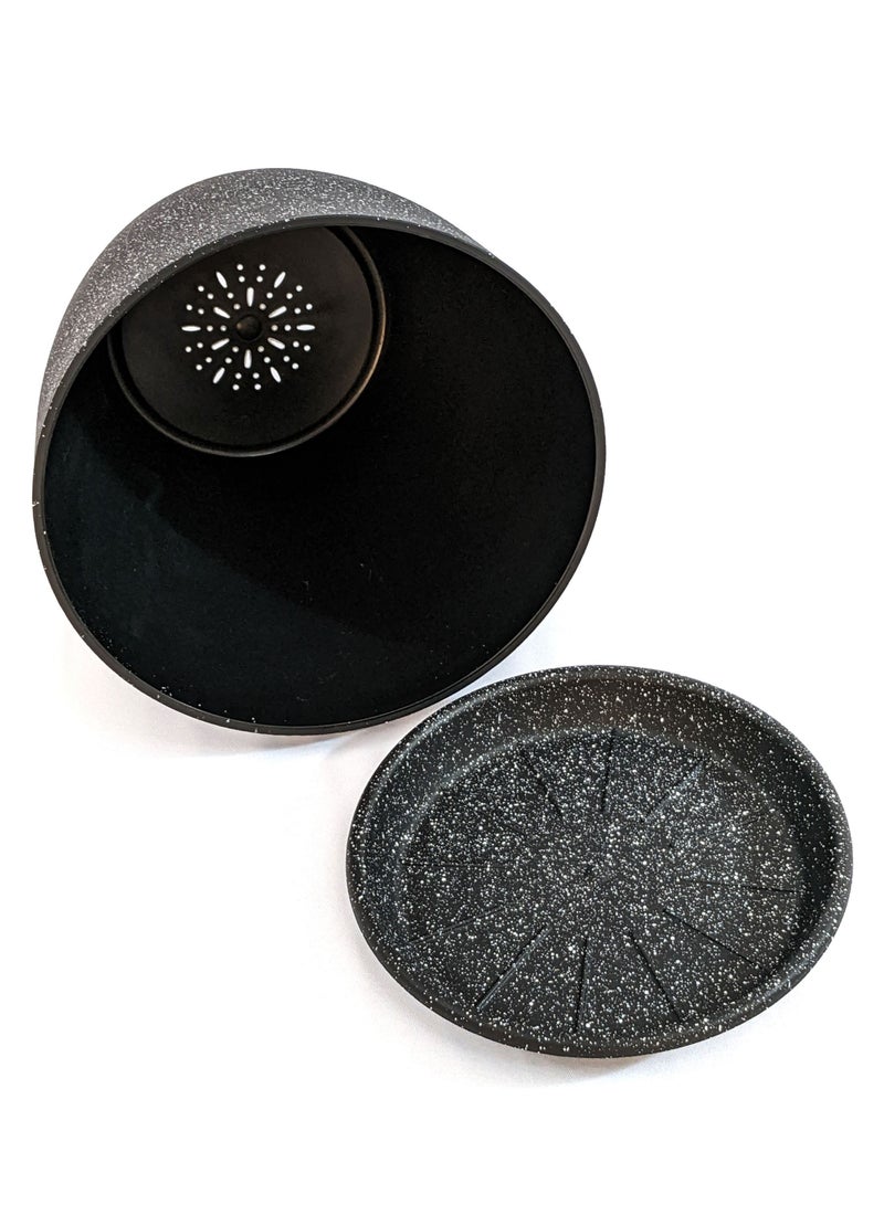 VGROW PRIME Plant Pots, Large Indoor Planters with Drain Holes and Tray, Lightweight Flowerpot (9 Inches, Black) - Image 3