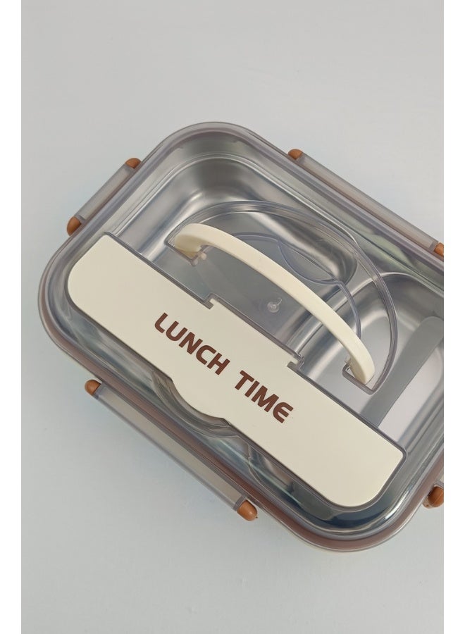 Toshionics 2-Compartment Stainless Steel Lunch Box with Spoon, Removable Tray, Hidden Cutlery Storage, Leakproof BPA-Free Lid – 1.6L, for School, Office, Travel, Gym - Image 4