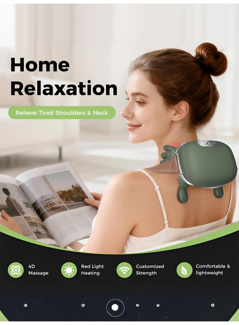 Sahramart 4D Neck and Shoulder Heat Massager, Wireless Portable Neck Massager, Relieves Muscle Pain, Simulates Deep Tissue Massage of Human Hand, Ideal Gift - Image 2