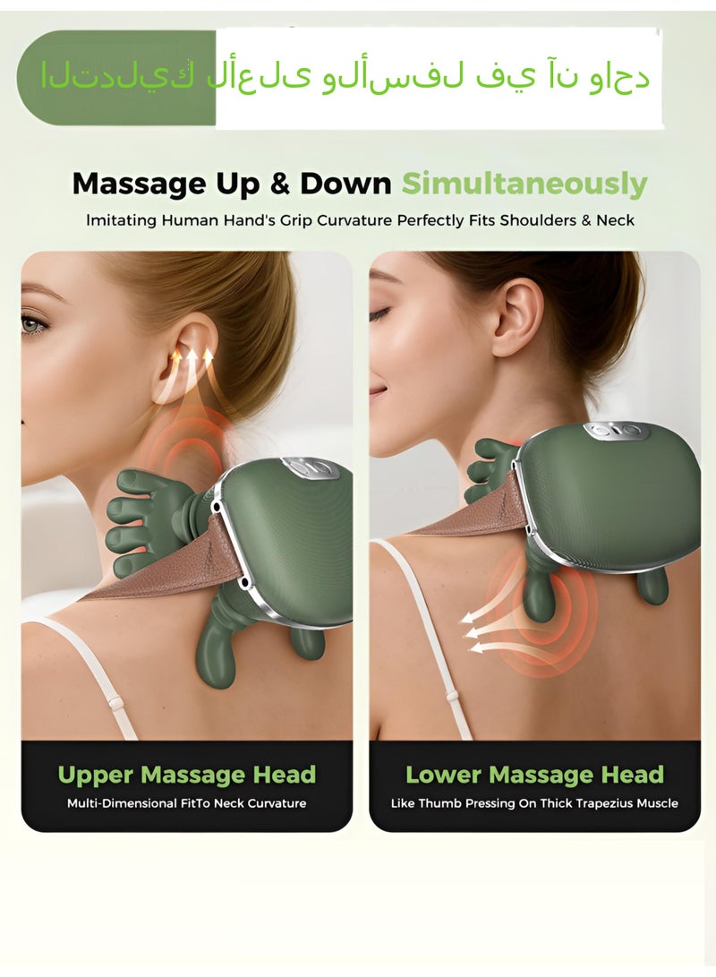Sahramart 4D Neck and Shoulder Heat Massager, Wireless Portable Neck Massager, Relieves Muscle Pain, Simulates Deep Tissue Massage of Human Hand, Ideal Gift - Image 3