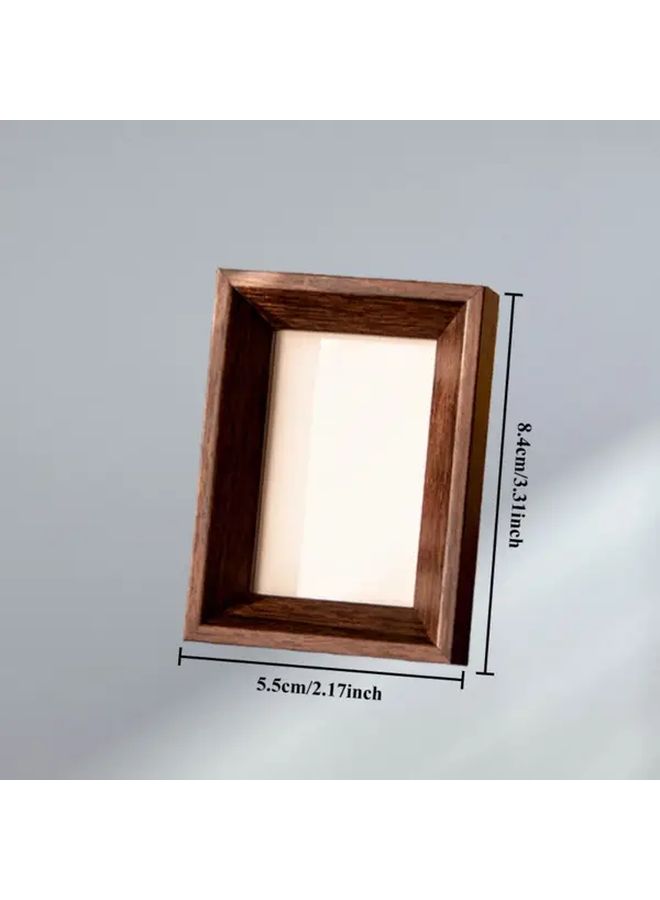 6 Pcs Mini Photo Frames Set Wood Vertical Desktop Picture Frame Polished Wood Grain - Image 2