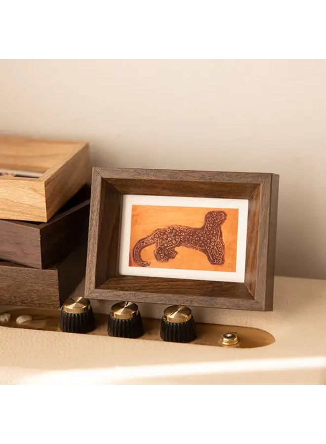 6 Pcs Mini Photo Frames Set Wood Vertical Desktop Picture Frame Polished Wood Grain - Image 5