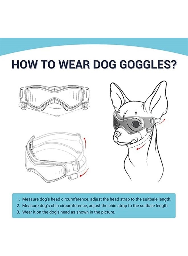 PETLESO Dog Goggles Medium Breed, Dog Sunglasses Small Breed Dog Eye Sun Light Protection, UV Protection Goggles for Dog with Adjustable Straps, Medium Pink - Image 3
