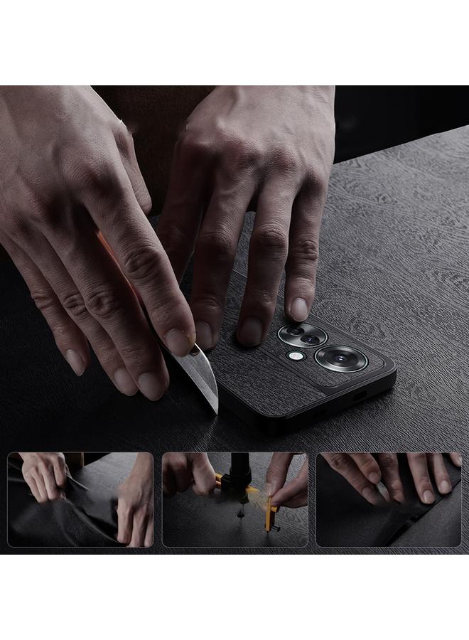 S-TOP Case For OPPO Reno11 F Tree Bark Leather Shockproof Phone Case - Image 4