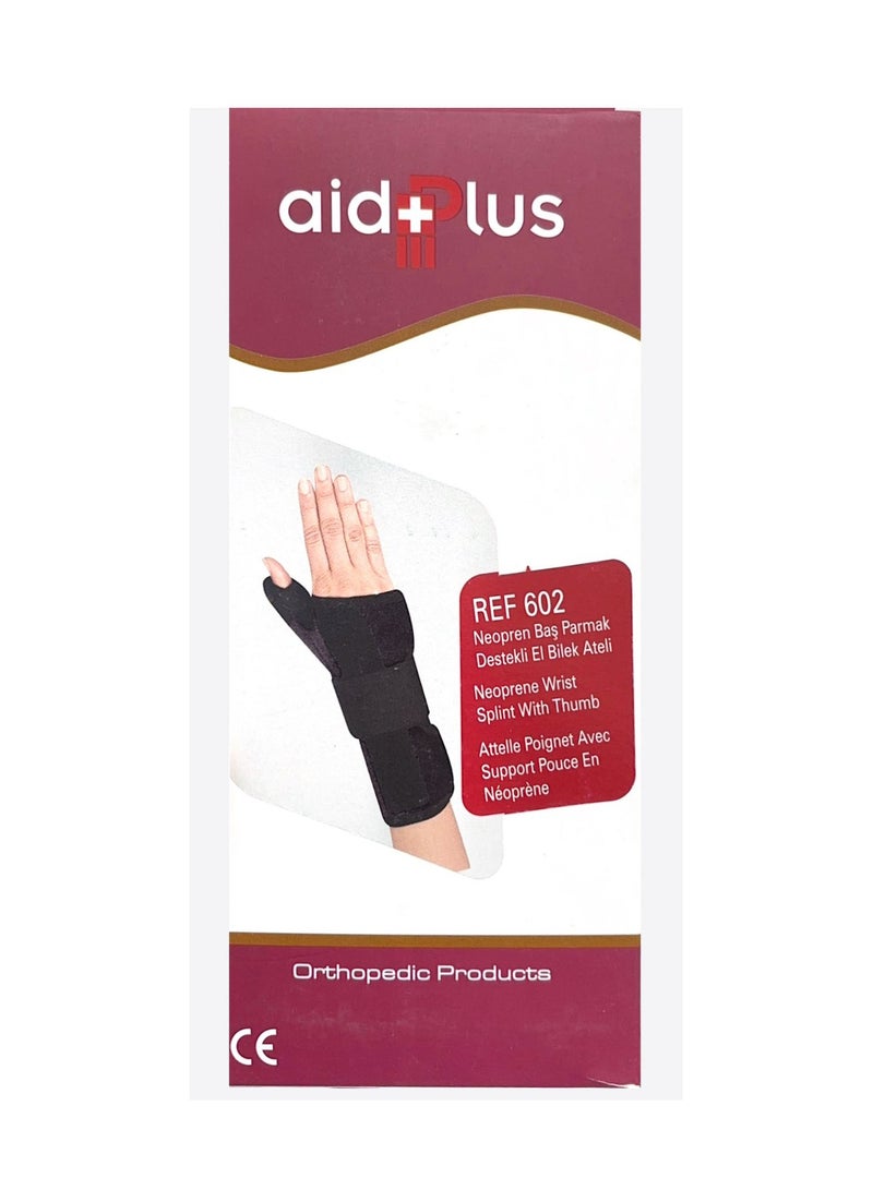 Aidplus Neoprene Wrist Splint With Thumb Left Xxl