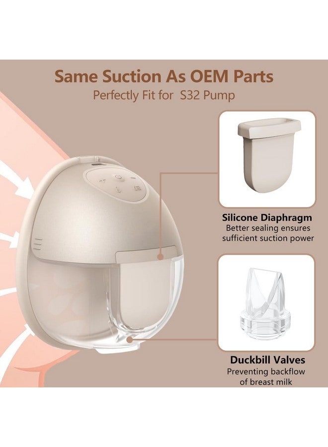 IVARONAL 6pcs Duckbill Valves and 4pcs Silicone Diaphragms Compatible with eufy S1 Pro/S1/E10/E20 Breast Pump, Replace for Lansinoh Discreet Duo/NCVI/NICEGREEN/Nuliie/Zooawa S32 Breast Pump Parts - Image 3