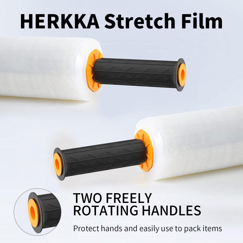 HERKKA Stretch Film, HERKKA Stretch Wrap with Handles Industrial Strength, Moving Wrapping Plastic Roll, Shrink Wrap for Pallet Wrap, 15" x 1000 Feet, 1 Pack, 60 Gauge - Image 5