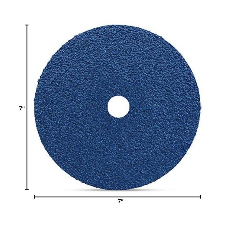 Zirconia Resin Fiber Grinding and Sanding Discs, 7” x 7/8”, 24 Grit - 25 Pack