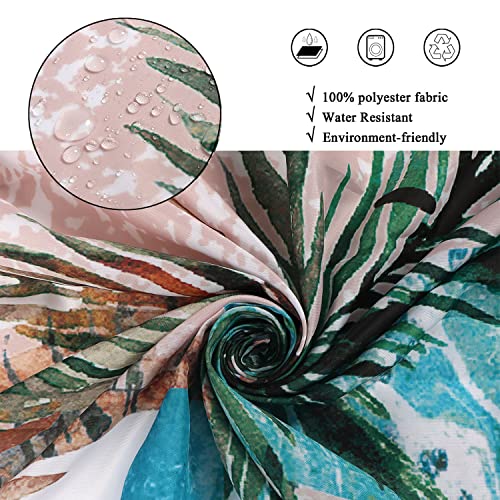 GCIREC Tropical Shower Curtain, Abstract Boho Tropical Palms Leaf Coconut Tree Bathroom Curtain for Summer Bathtub Home Decor Waterproof Fabric Machine Washable with 12 Hooks, 72"x72" - Image 5